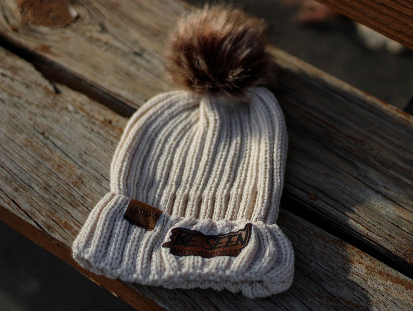 Woman's Be Seen Motorsports Beanie (Tan)