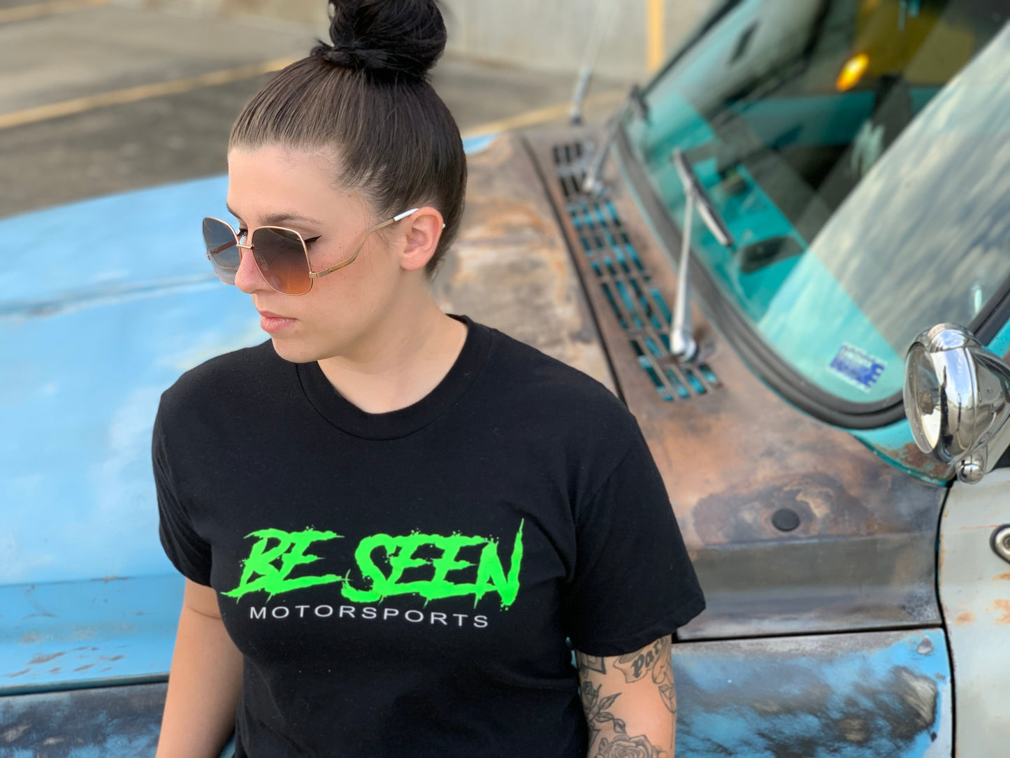 Be Seen Motorsports Green Logo T-Shirt